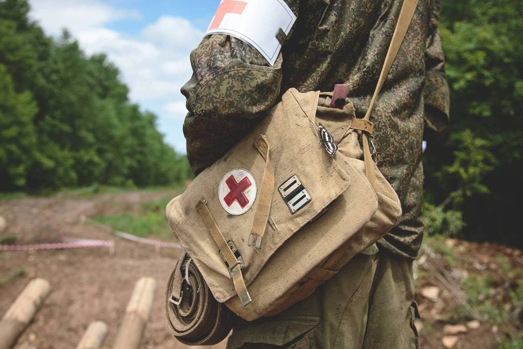 On the trail with canvas IFAK individual first aid kit