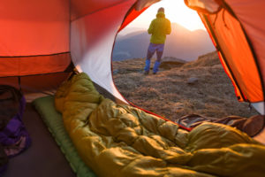 Sleepingo Camping Sleeping Pad Review, man enjoys sunrise after using sleeping pad