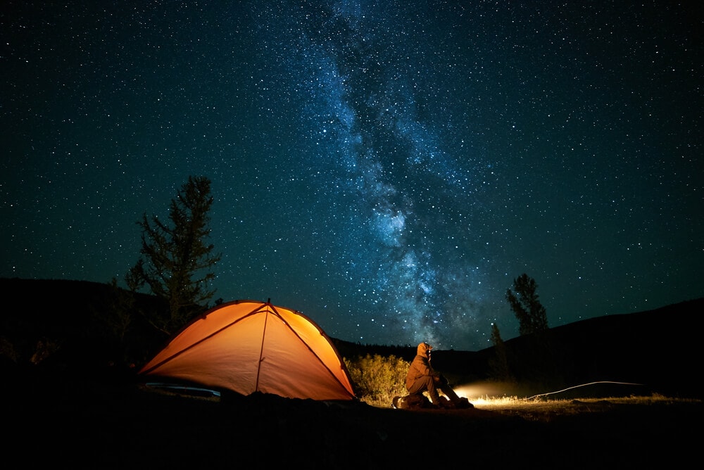 Stargazing while camping is fun