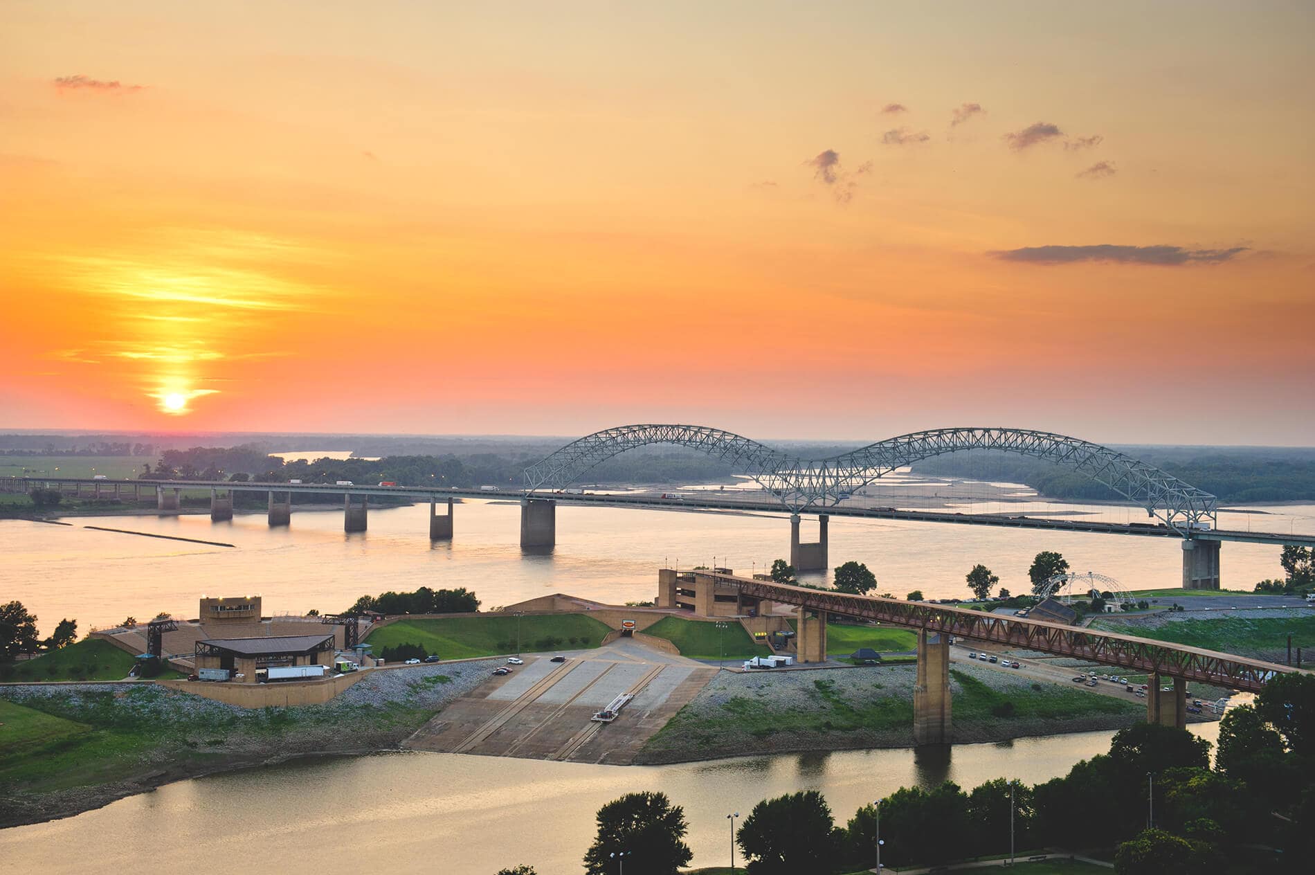Sunset featured image high over mississippi river