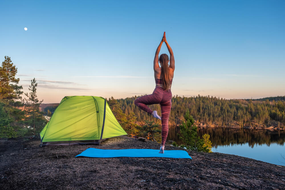 Yoga matt camping tent
